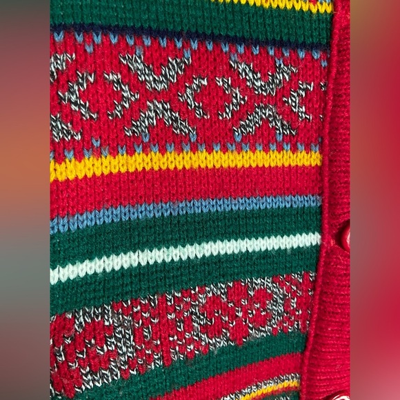 Vintage GINO PARIS Colorful Multicolor Cardigan Sweater made in France Sz Large - Picture 9 of 12